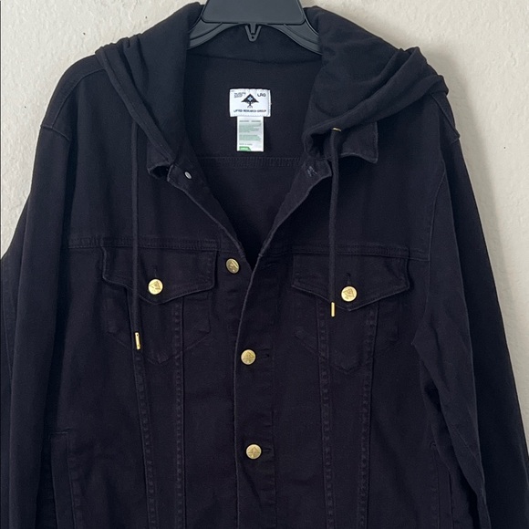 NWOT LRG Men's Lifted Research Collection Hooded Denim Jacket in Size L - Picture 5 of 14
